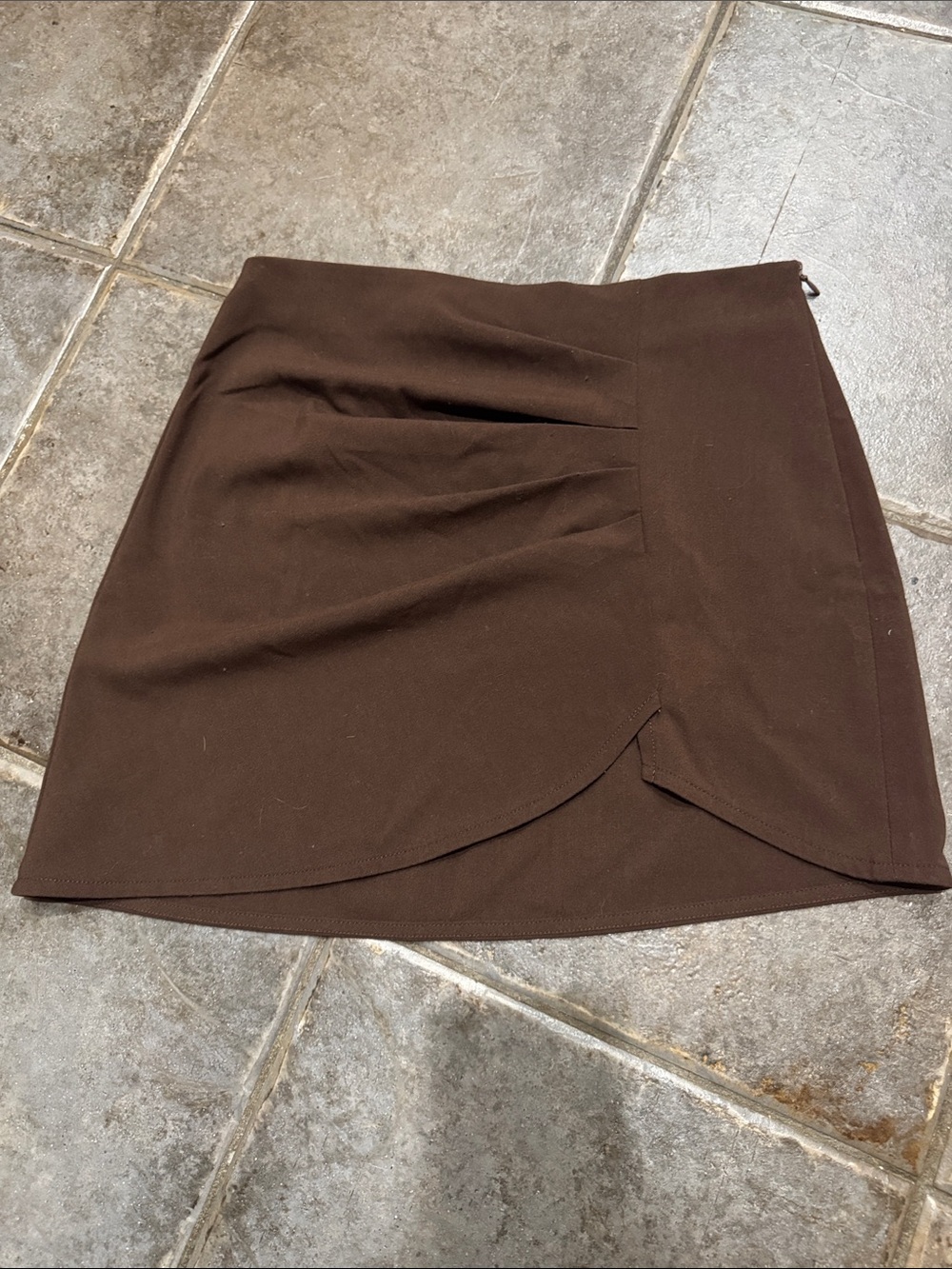 Brown Women’s Wrap-Front Mini Skirt